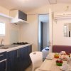 Cucina e sala da pranzo in casa mobile.