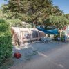 Tenda da campeggio montata tra gli alberi.